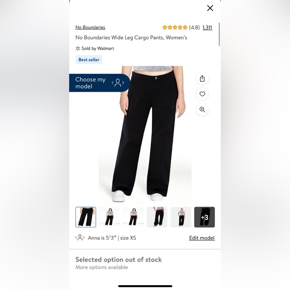 Wide leg cargo pants